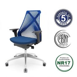 Cadeira Multi Regulável Bix base alumínio e encosto em cores