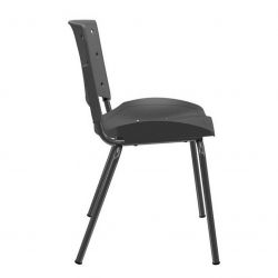 Cadeira Ergoplax Slim estrutura fixa Preta