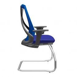 Cadeira Aproximação Bix  estrutura cromada e encosto em cores com braços reguláveis